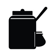 Obraz premium Protein Powder Jar Icon with Scoop Symbol Graphic