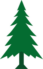 Pine icon set. Fir tree vector set.
