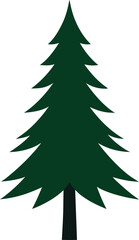 Pine icon set. Fir tree vector set.