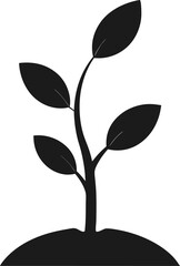 Young sprout in soil vector icon