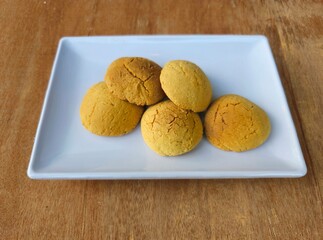 almonds in a bowl,Baruasa is a authentic cake from Bugis,Makassar South Sulawesi