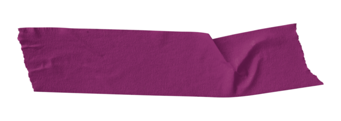 purple crumpled torn tape isolated on transparent background