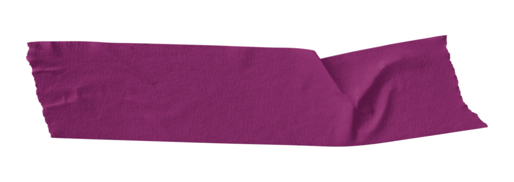purple crumpled torn tape isolated on transparent background
