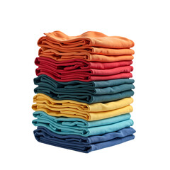 Rainbow T-Shirt Stack Colorful isolated on transparent background