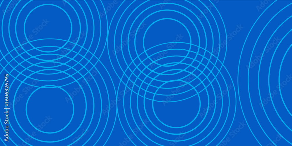 Poster bright blue abstract vector background with concentric circle lines and smooth gradient. ideal for t