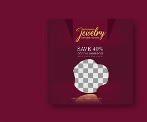 Jewelry social media post square flyer instagram banner design | Premium
