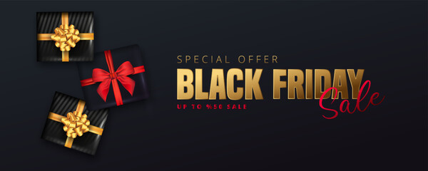 Black Friday Sale Banner Template. Vector Illustration