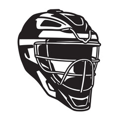 Black hockey goalie mask protective headgear sports equipment black and white