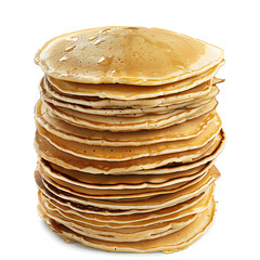Stack of Golden Pancakes with Syrup Drizzle