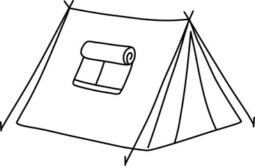 tent camping doodle

