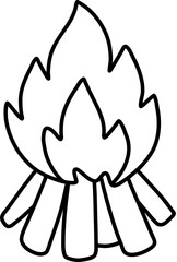 Campfire camping doodle

