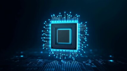 Blue Chip Icon in Cyberpunk Vector Style/サイバーパンクベクターのブルーチップアイコン1