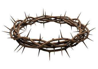 Fototapeta premium A detailed crown of thorns a powerful symbol of suffering and sacrifice isolated on a transparent background