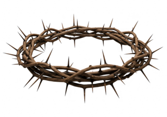 A detailed crown of thorns a powerful symbol of suffering and sacrifice isolated on a transparent background