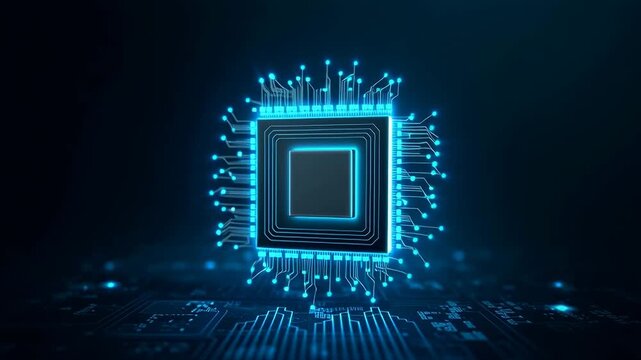 Blue Chip Icon in Cyberpunk Vector Style/サイバーパンクベクターのブルーチップアイコン1