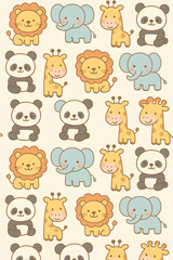 Fototapeta premium seamless pattern with funny animals
