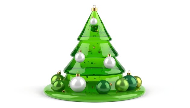 3D Christmas tree with ornaments