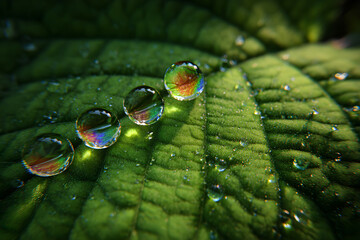 Macro Marvel: The Hidden Beauty Within a Single Leaf's Dew-Kissed Patterns