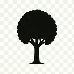 Abstract vector tree silhouette with roots and leaves, a natural design illustration perfect for environment and nature-inspired art