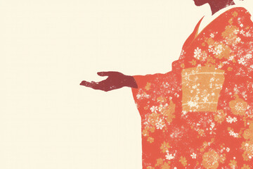 着物を着た女性のイラスト