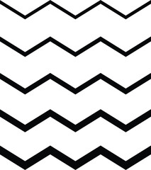 Regular black and white zigzag chevron pattern vector water wave lines set abstract wavy zigzag pattern design