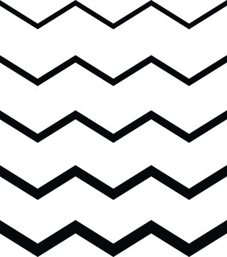 Regular black and white zigzag chevron pattern vector water wave lines set abstract wavy zigzag pattern design