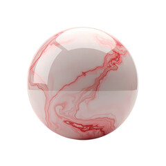 Pink And White Marble Sphere isolated on transparent background