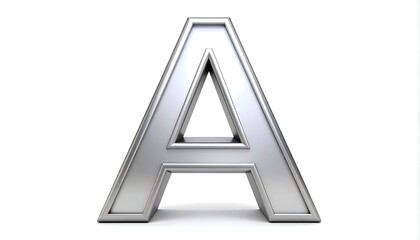 3D metallic capital letter A