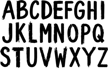 Alphabet paint brush stencil Letters Brush Font typhography vector