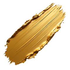 Gold Paint Texture Abstract Metallic Brush Stroke Background isolated on transparent background