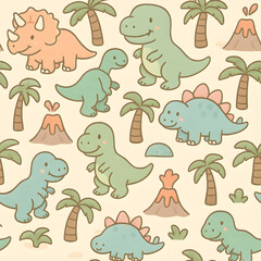 seamless pattern with funny animals