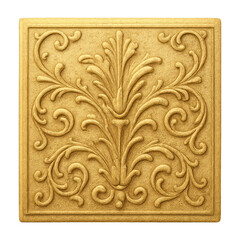 PNG Ornate golden decorative tile design.