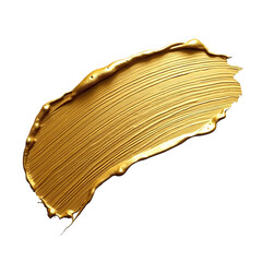 Gold Paint Texture Abstract Metallic Brush Stroke Background isolated on transparent background
