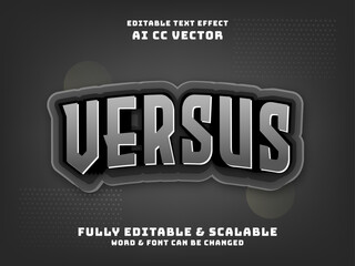 versus editable text effect style 3d theme esport. bold font