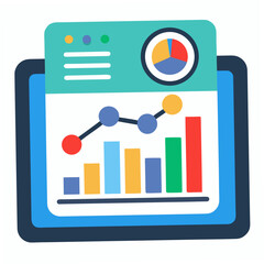 Colorful Business Report with Bar Graph Line Chart and Pie Chart