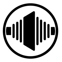 Sound wave icon in a circle audio signal music frequency