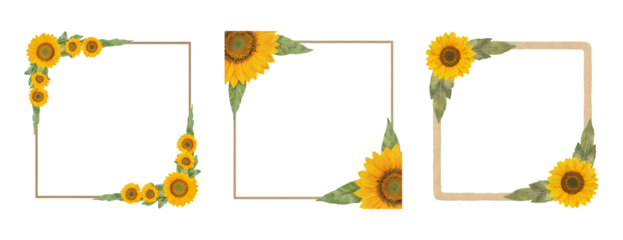 Sunflower border designs with black background