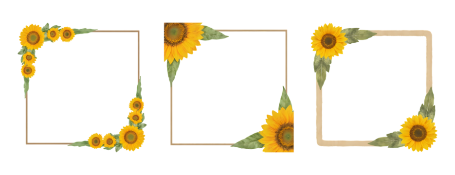 Sunflower border designs with black background
