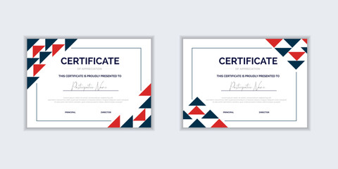 Flat design modern certificate template for corporate or awards. For creative award  business  and education needs