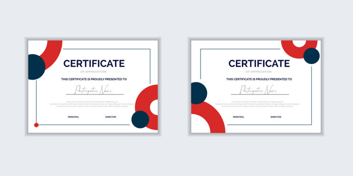 Flat design modern certificate template for corporate or awards. For creative award  business  and education needs
