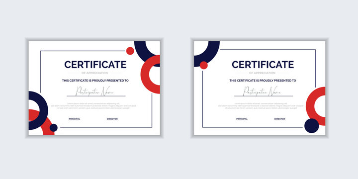 Flat design modern certificate template for corporate or awards. For creative award  business  and education needs