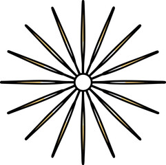  Golden Abstract Sunburst Line Icons