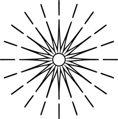 Obraz premium Golden Abstract Sunburst Line Icons