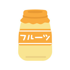 瓶入りのフルーツ牛乳　イラスト