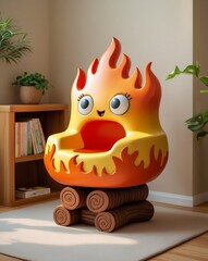 halloween pumpkin on the fireplace