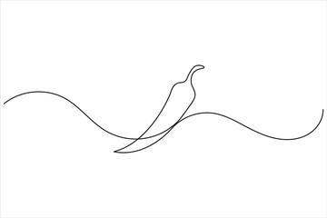 Chilli pepper icon in continuous one line minimalist design, isolated vector for modern food and cooking illustrations