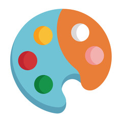Artist's palette vector on white background.