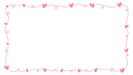 Doodle of heart frame for valentine's day. Hand drawn heart element vector.