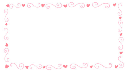 Doodle of heart frame for valentine's day. Hand drawn heart element vector.