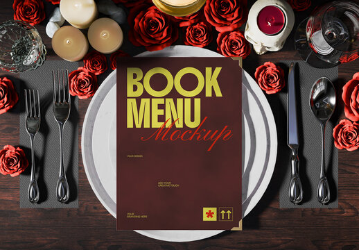 Halloween Book Menu Mockup